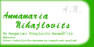 annamaria mihajlovits business card